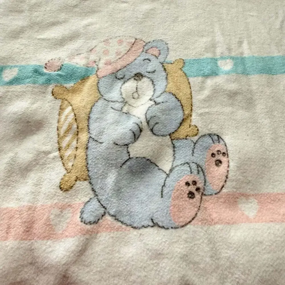 VTG Dundee Mills blanket cotton Approx 45x34inches pastel Bears design